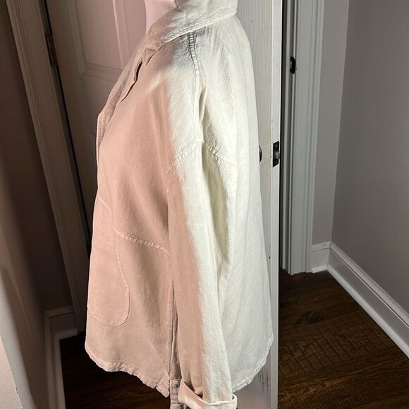 NWT NICOLE MILLER Beige Shirt Top Medium. WT235 - Picture 2 of 3